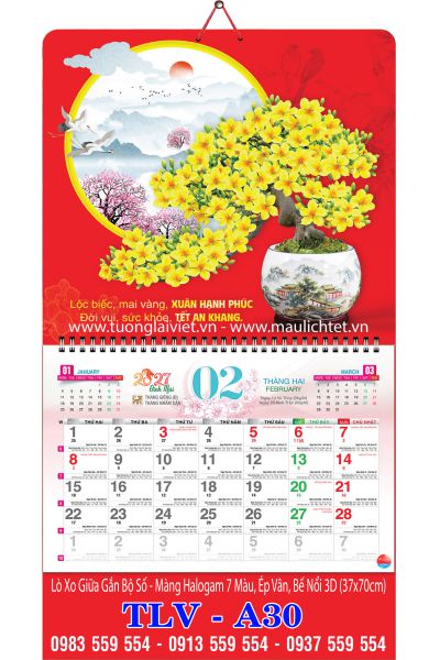 Bìa lò xo giữa 13 tờ Cây Mai