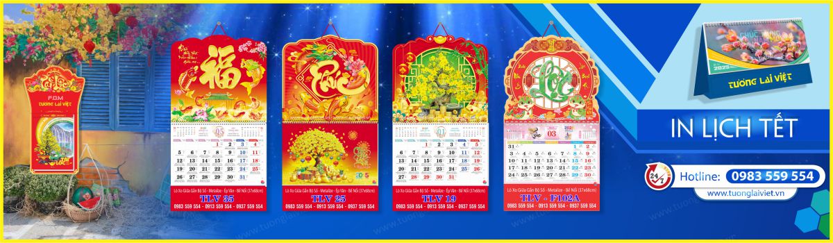 In Bìa Lịch Lò Xo Giữa 13 Tờ