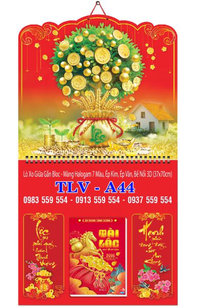 Lịch bloc lò xo giữa Kim tiền tài lộc