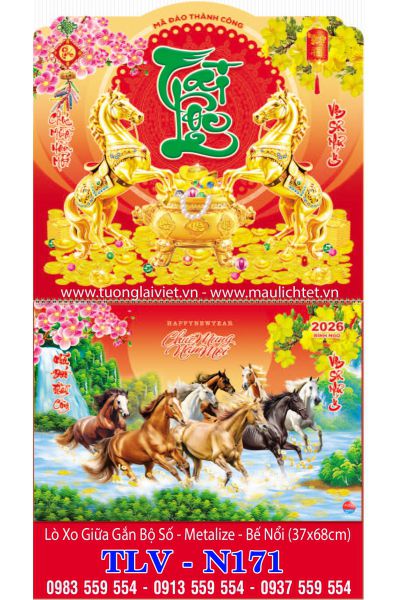 Lịch lò xo giữa 13 tờ Xuân Tài Lộc