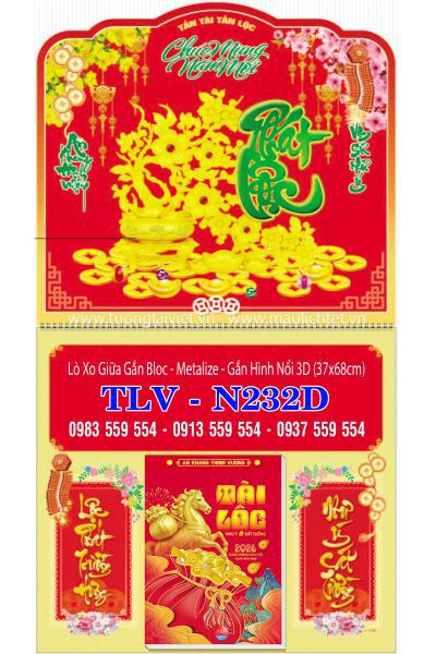 Lịch lò xo giữa dán nổi Phát Lộc