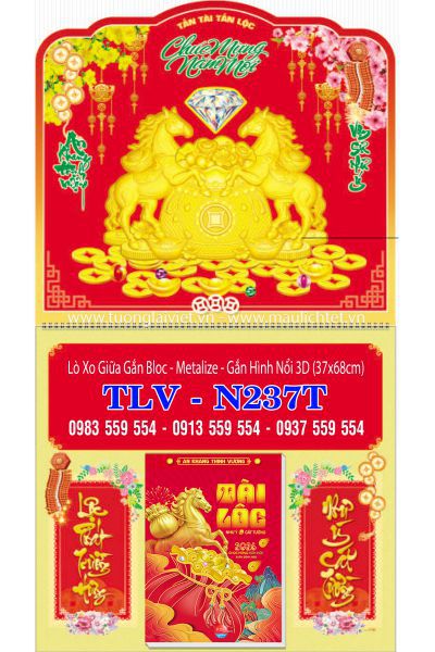 Lịch lò xo giữa dán nổi Xuân Đại Cát